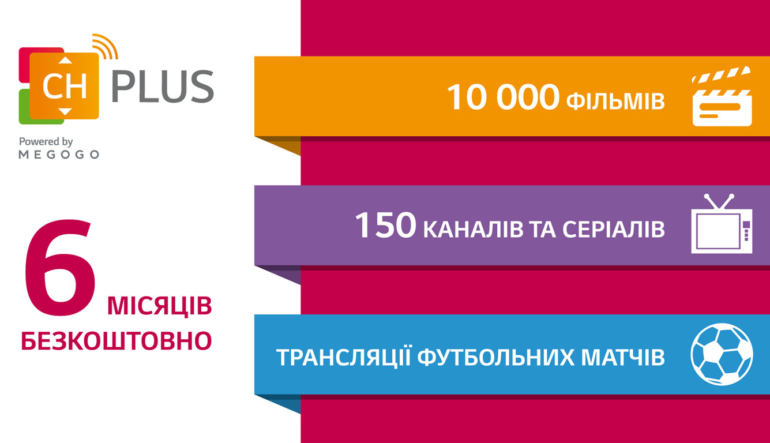 6 міс. безкоштовно - LG Плюс Канали, Oll.TV, Sweet.TV та Support.ua