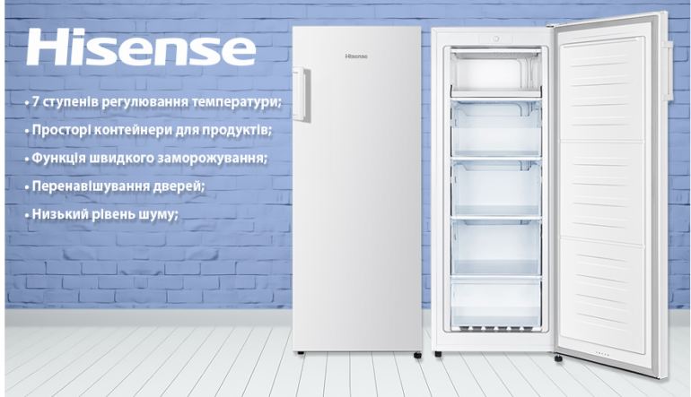 Сучасна морозильна камера Hisense RS-20DC4SBA/CPA1